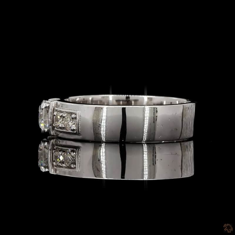 Wide Band Solitaire Ring 3