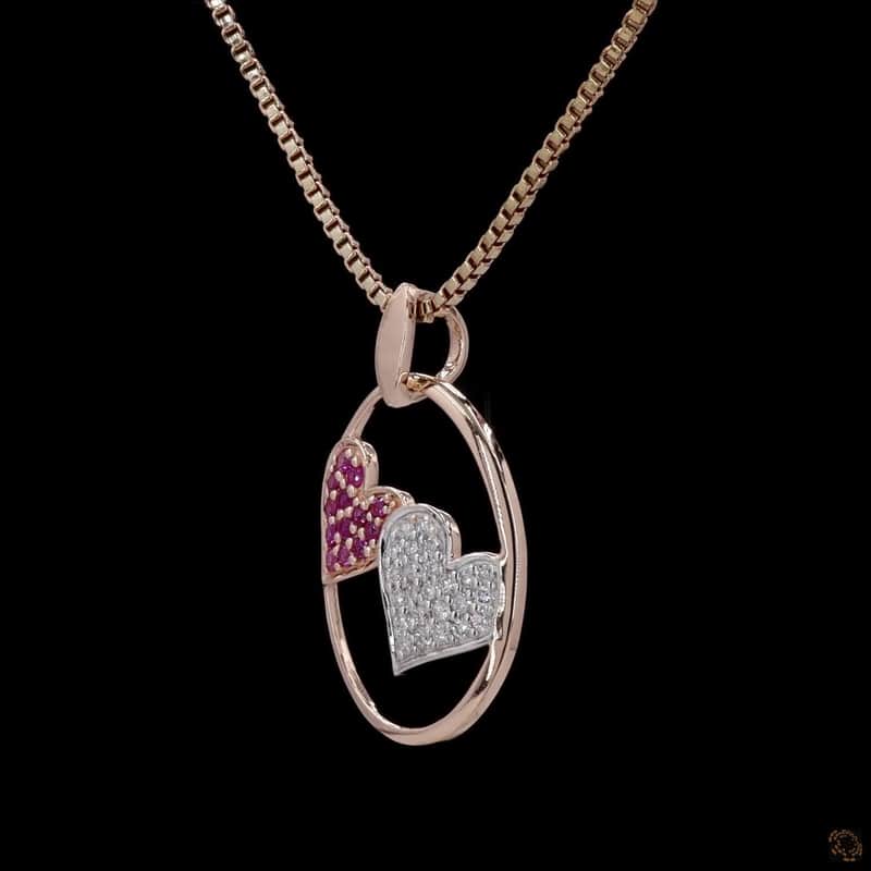 Interlocking Hearts Oval Pendant 3