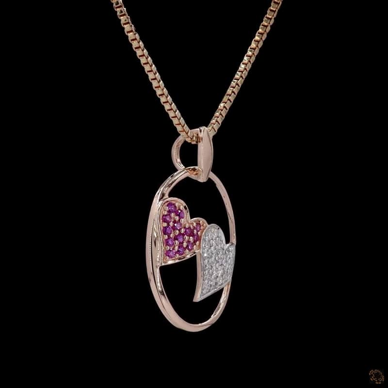 Interlocking Hearts Oval Pendant 4