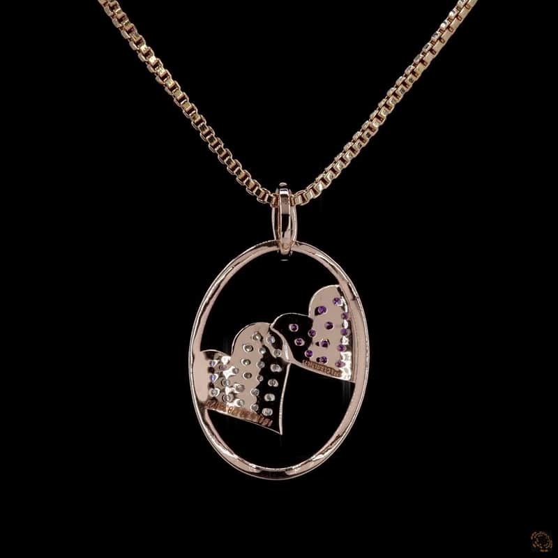 Interlocking Hearts Oval Pendant 5