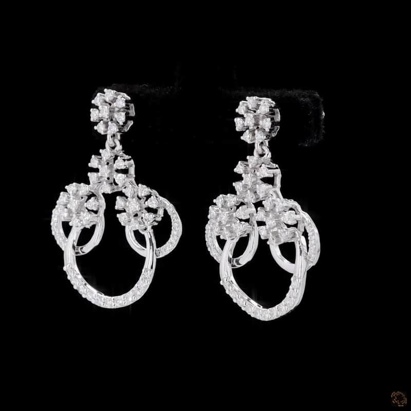 Floral Circle Chandelier Earrings 3