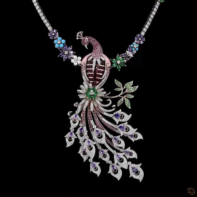 Peacock Gemstone Pendant Set 2