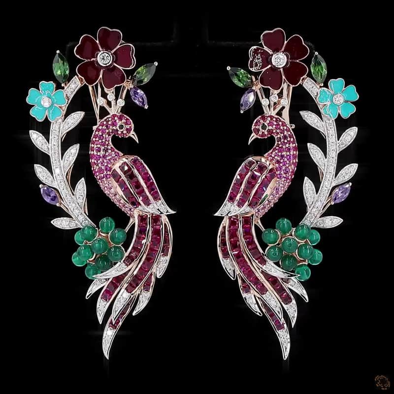 Peacock Gemstone Pendant Set 6