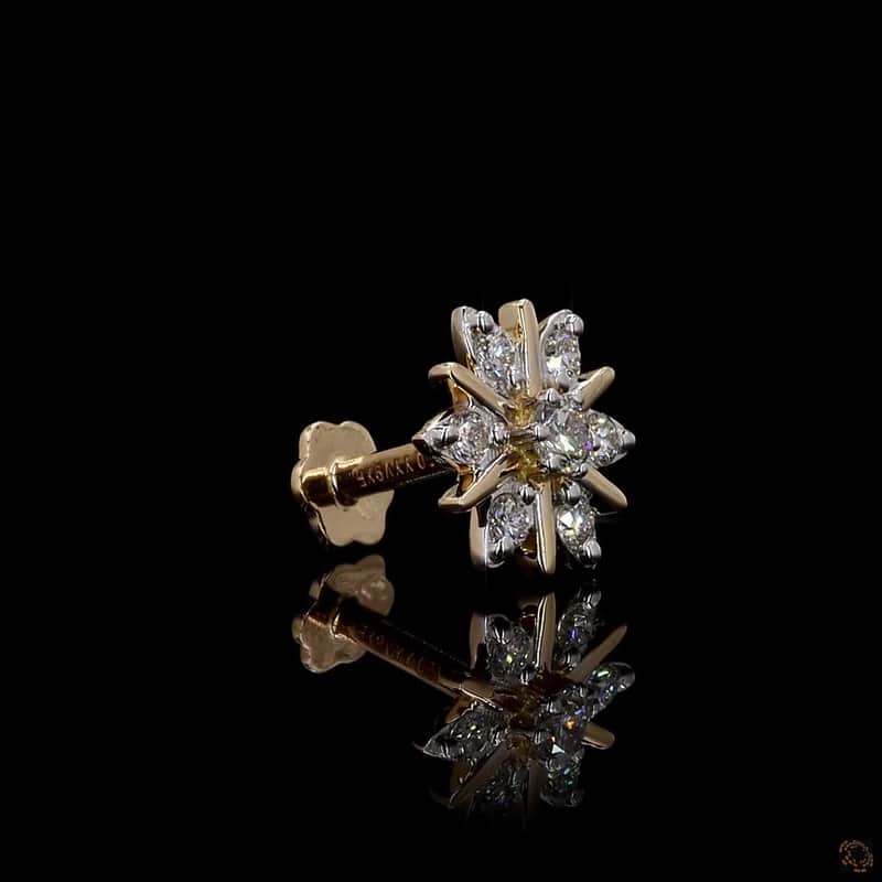 Starburst Pear Diamond Nose Pin 2