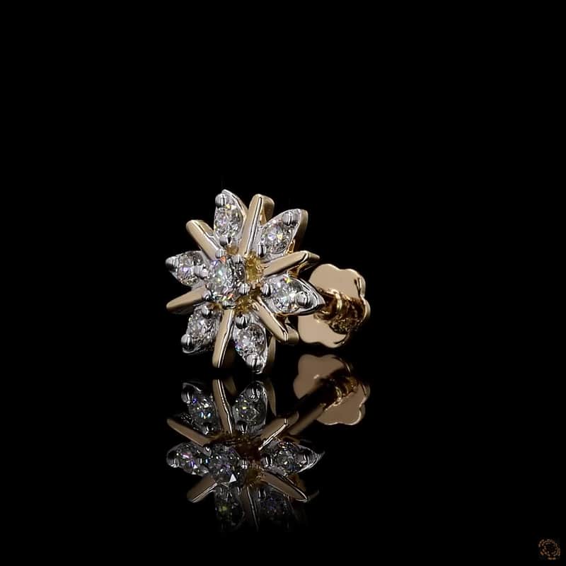 Starburst Pear Diamond Nose Pin 3