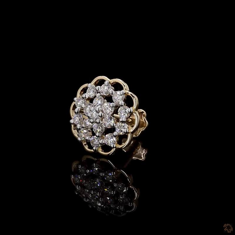 Layered Blossom Diamond Nose Pin 3