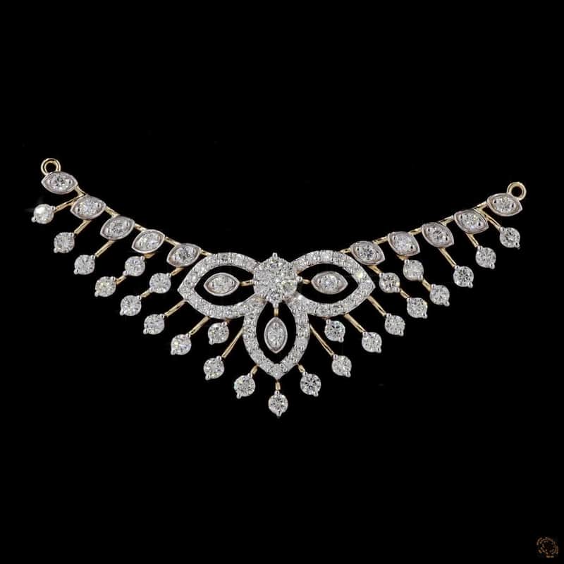 Floral Fringe Crescent Pendant 2