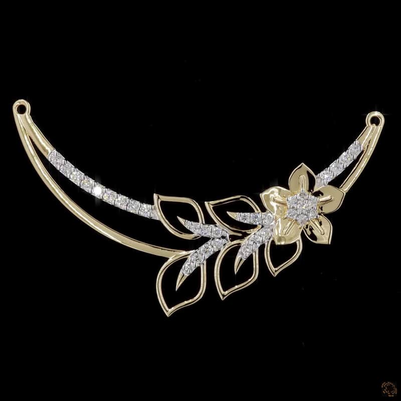 Floral Vine Crescent Pendant 2