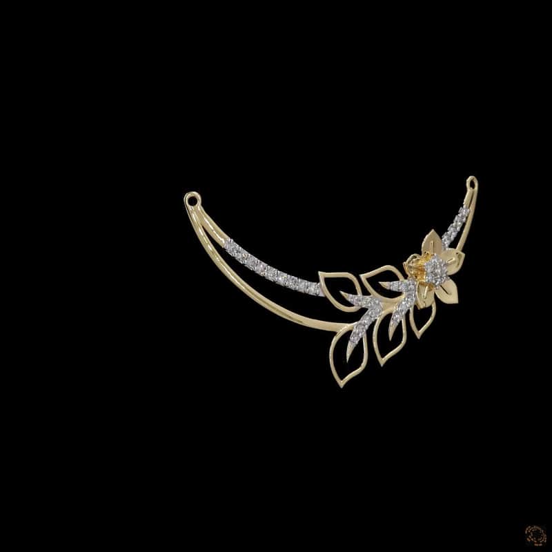 Floral Vine Crescent Pendant 3