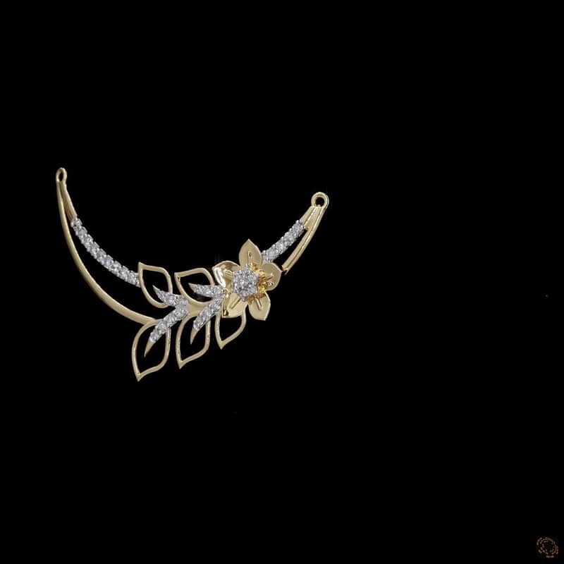 Floral Vine Crescent Pendant 4