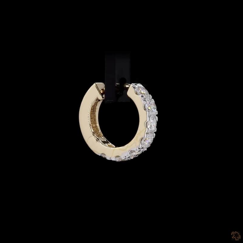 Shared-Prong Line Huggie Earrings 3