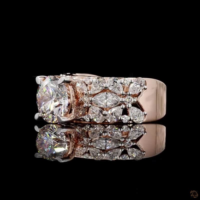 Marquise Leaf Solitaire Ring 4