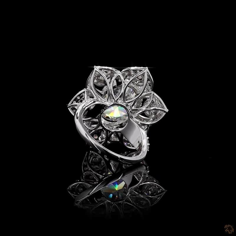 Floral Petal Halo Ring 5