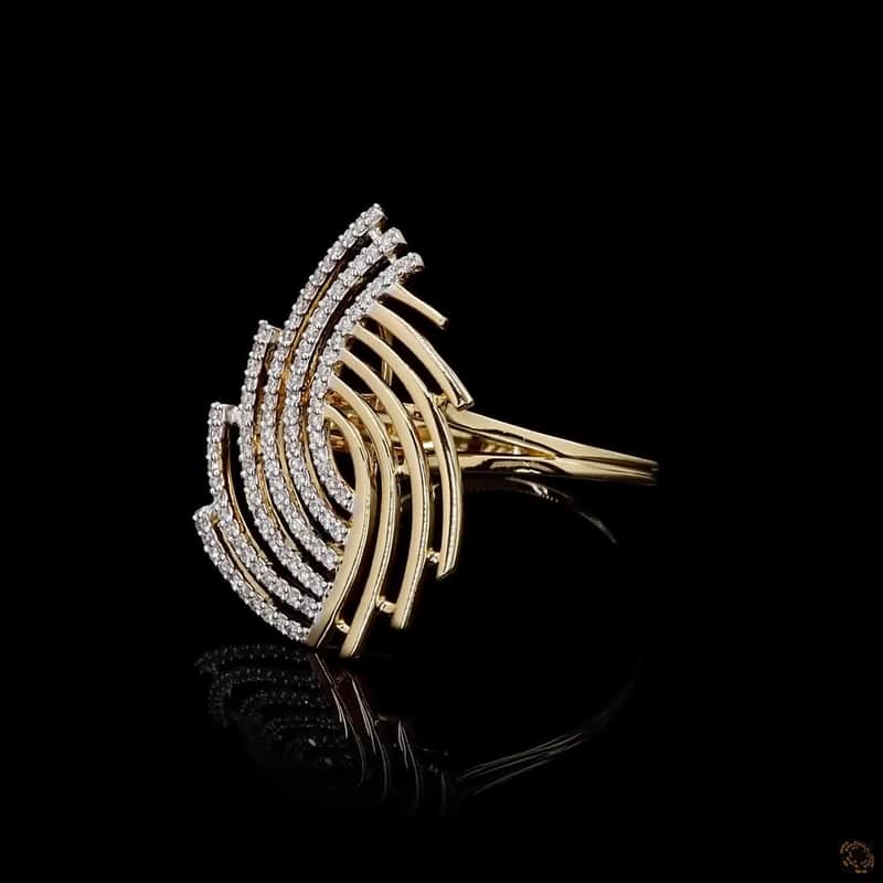 Sweeping Dual-Tone Cocktail Ring 4