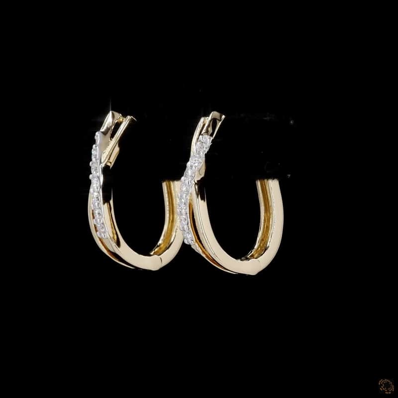 Crossover Pavé Huggie Earrings 3
