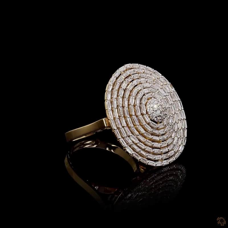 Concentric Baguette Disc Ring 3