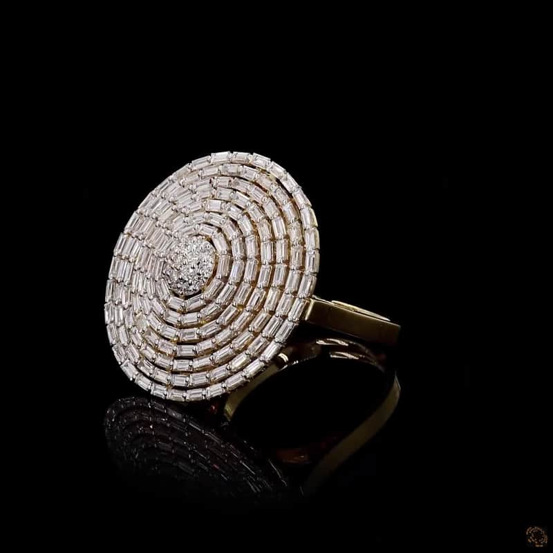 Concentric Baguette Disc Ring 4