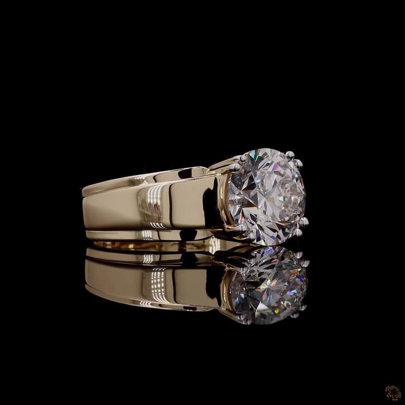 Wide Band Solitaire Ring 2
