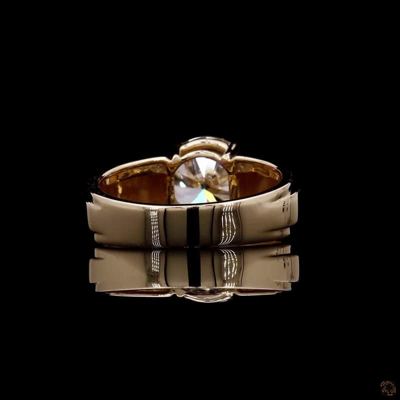 Wide Band Solitaire Ring 4