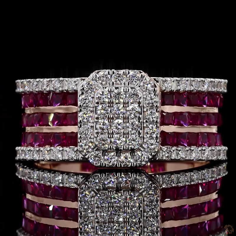 Ruby Diamond Cigar Band Ring 2