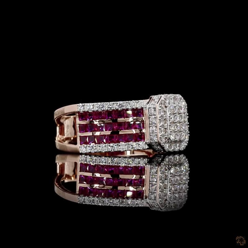 Ruby Diamond Cigar Band Ring 3