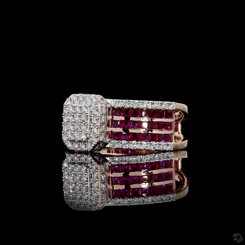 Ruby Diamond Cigar Band Ring 4