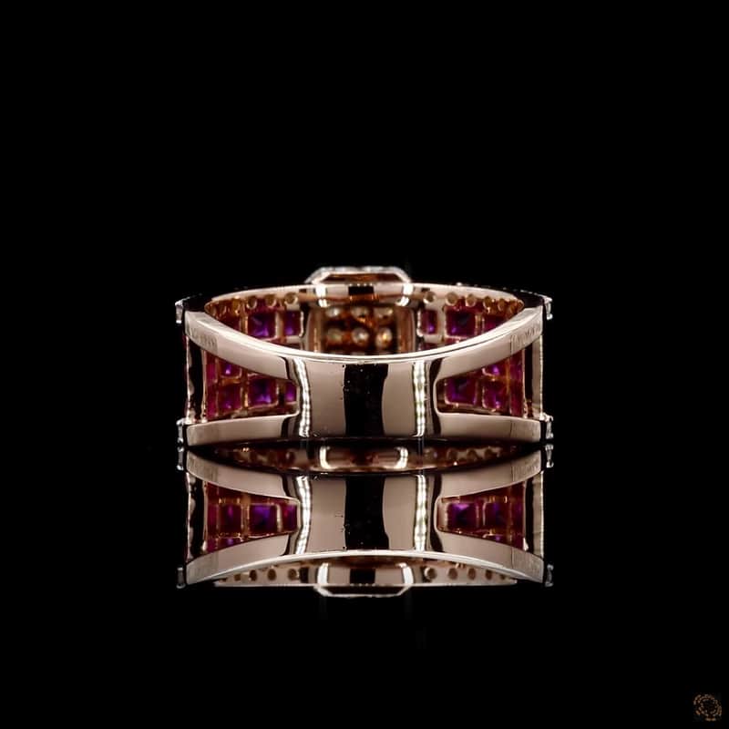 Ruby Diamond Cigar Band Ring 5