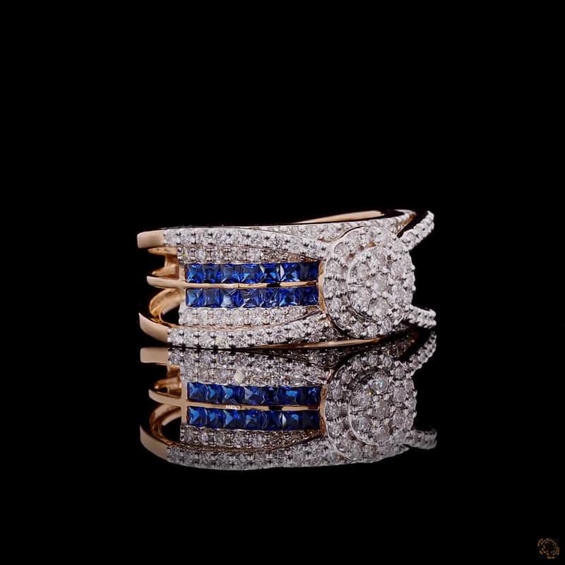 Sapphire Multi-Row Cluster Ring 2