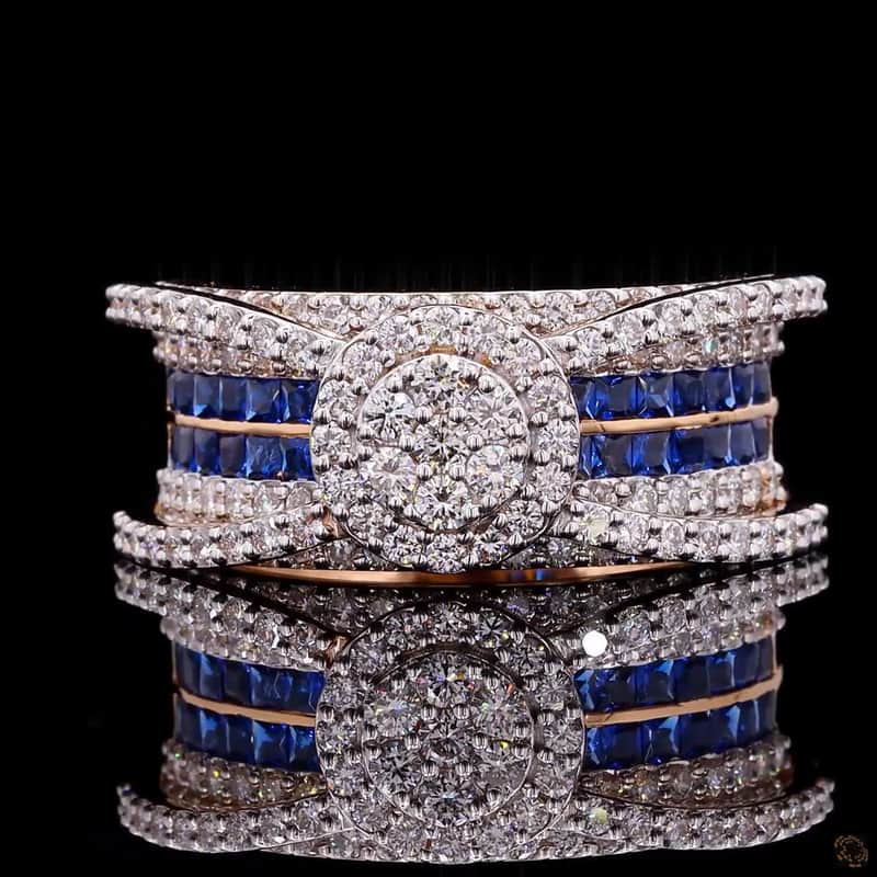 Sapphire Multi-Row Cluster Ring 5