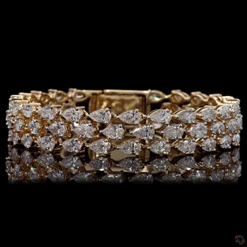 Three-Row Pear Diamond Bracelet 2