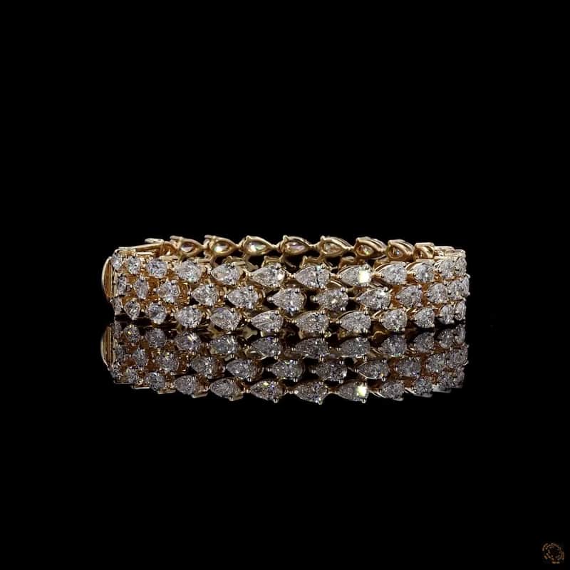 Three-Row Pear Diamond Bracelet 4