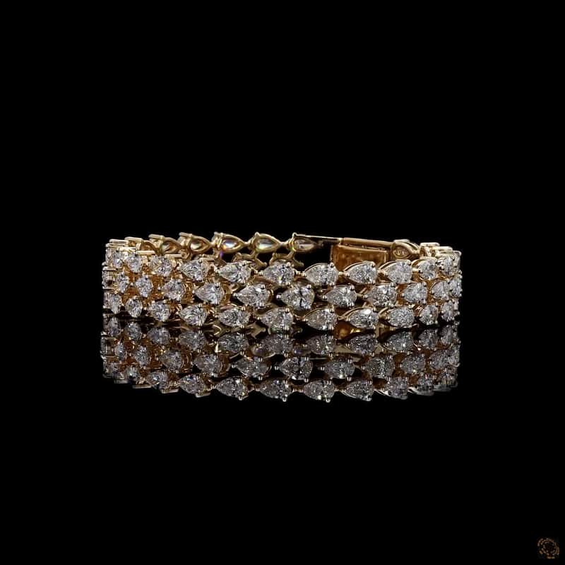 Three-Row Pear Diamond Bracelet 5