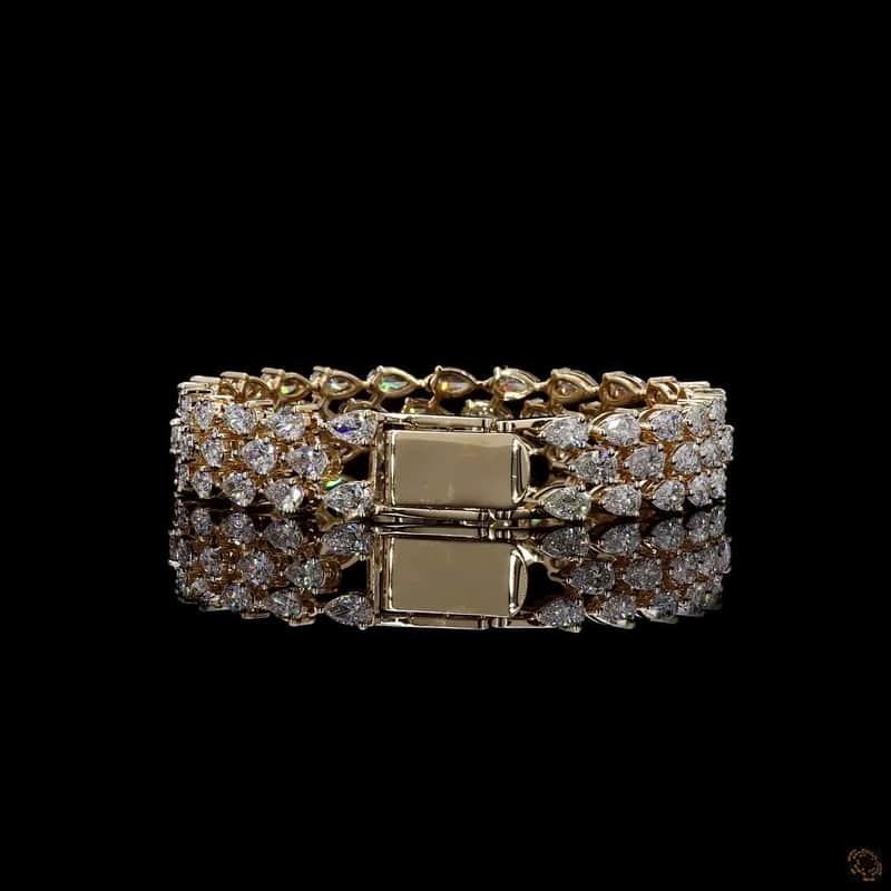 Three-Row Pear Diamond Bracelet 6