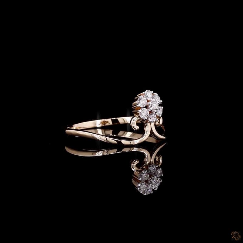 Floral Scroll Bypass Ring 3