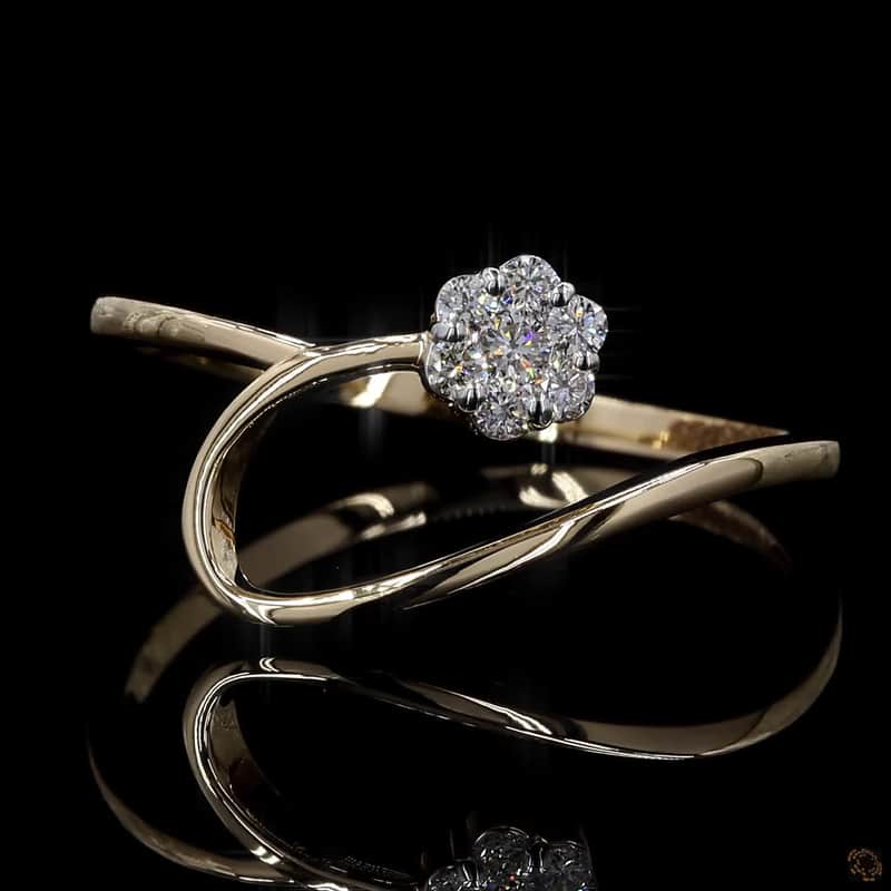 Floral Teardrop Bypass Ring 2