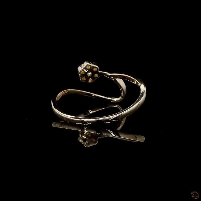 Floral Teardrop Bypass Ring 4