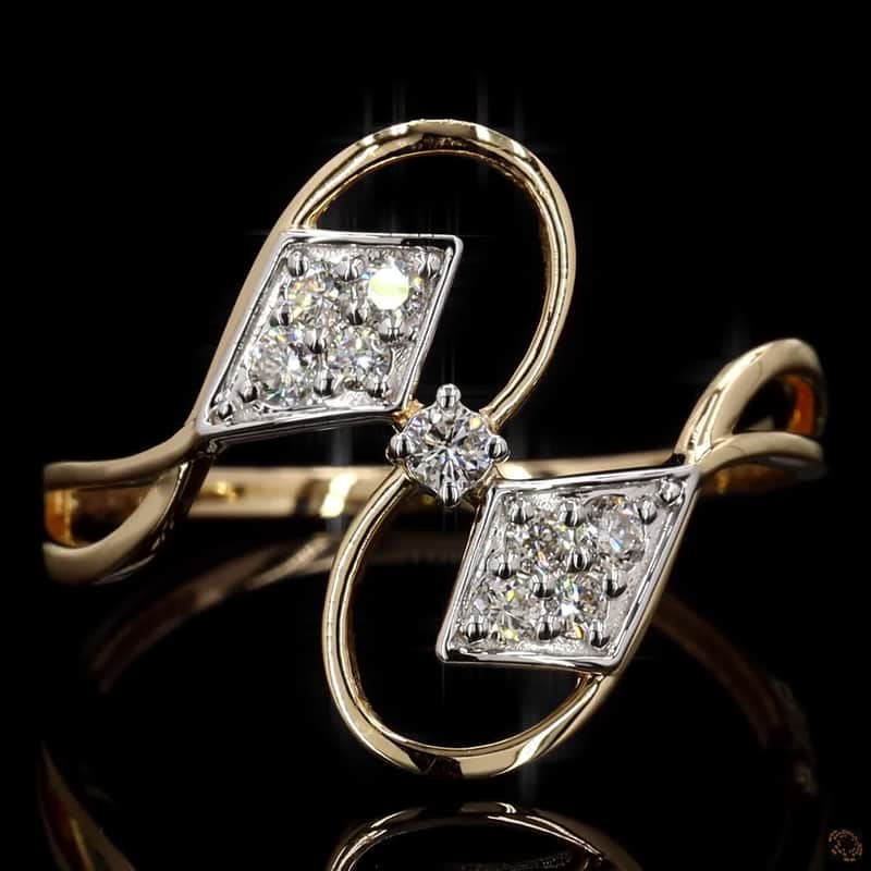 Rhombus Bypass Diamond Ring 2