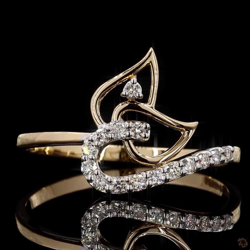 Leaf Swirl Diamond Ring 2