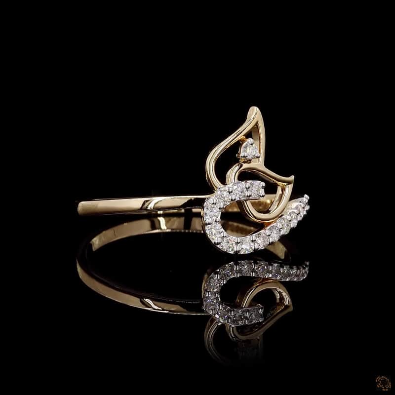 Leaf Swirl Diamond Ring 3