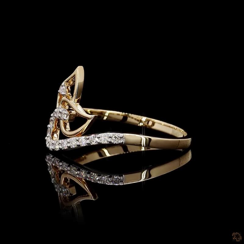 Leaf Swirl Diamond Ring 4