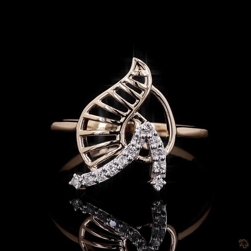 Fan Openwork Diamond Ring 2