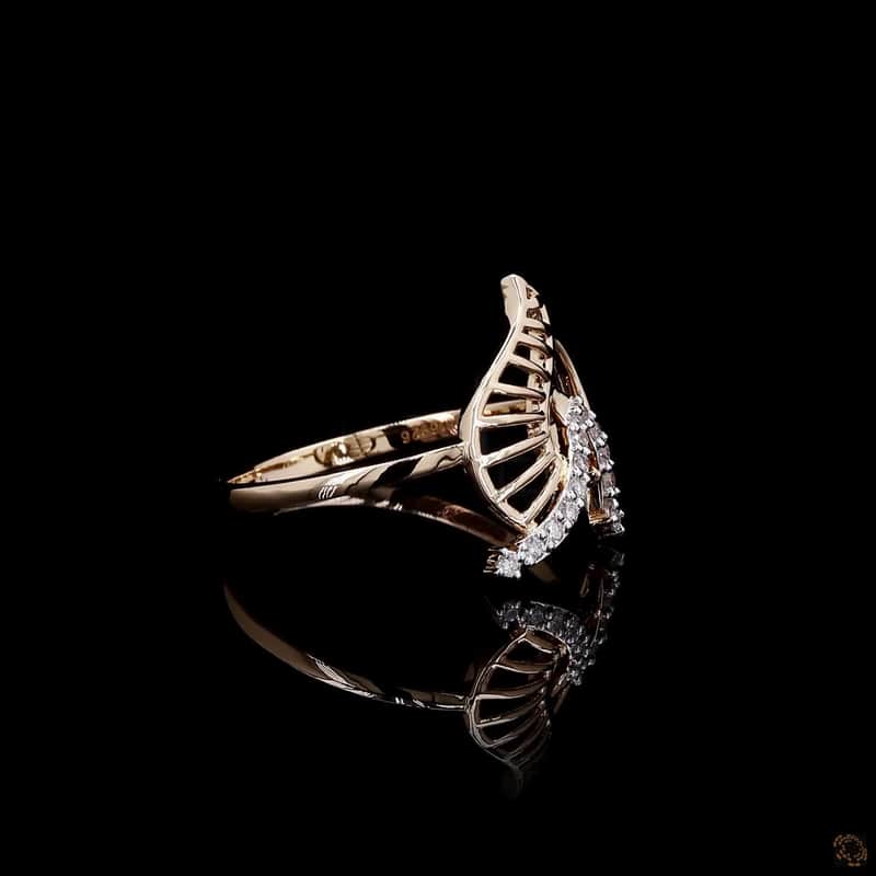 Fan Openwork Diamond Ring 3