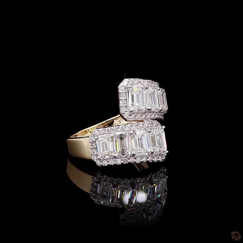 Emerald Cut Bypass Ring 2