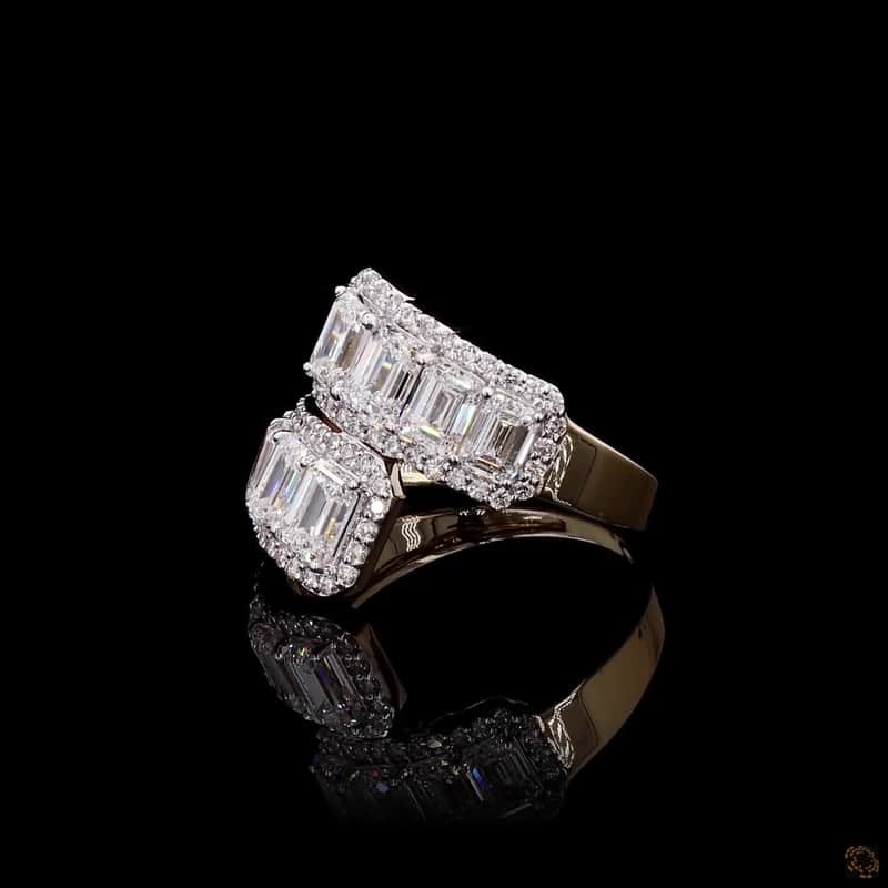 Emerald Cut Bypass Ring 3