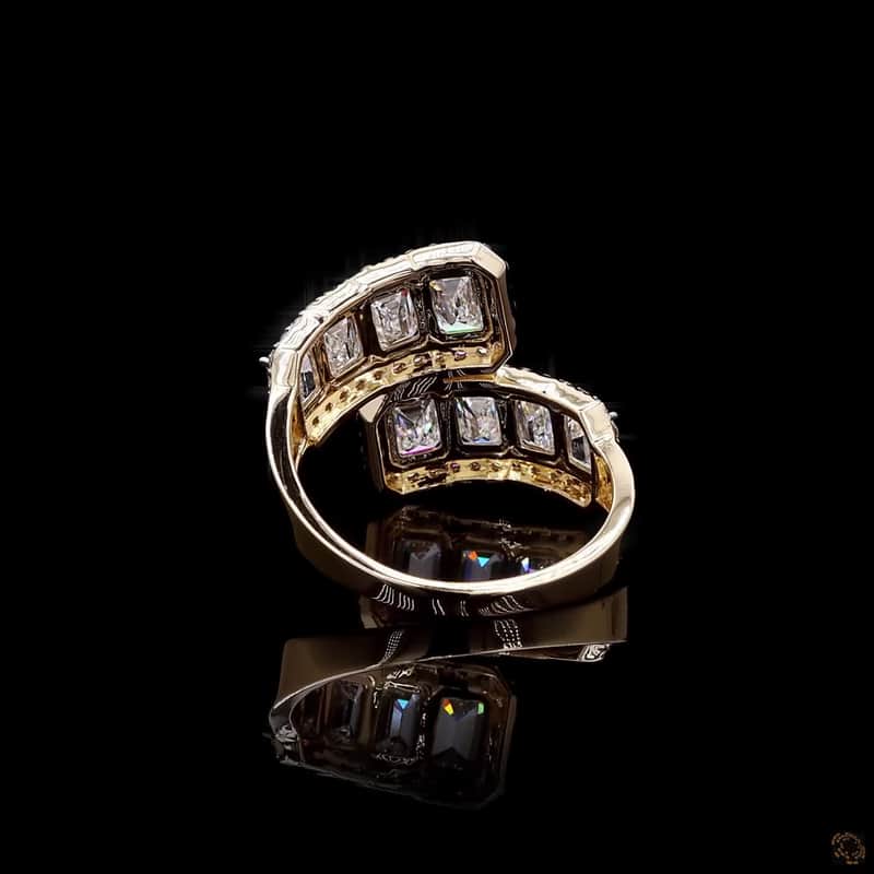 Emerald Cut Bypass Ring 4