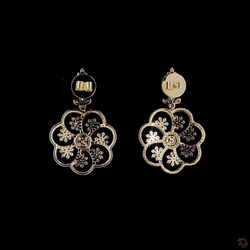 Openwork Floral Drop Earrings 4