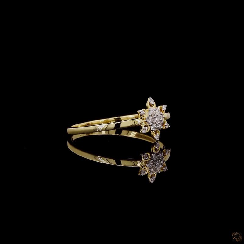 Scroll Starburst Diamond Ring 2