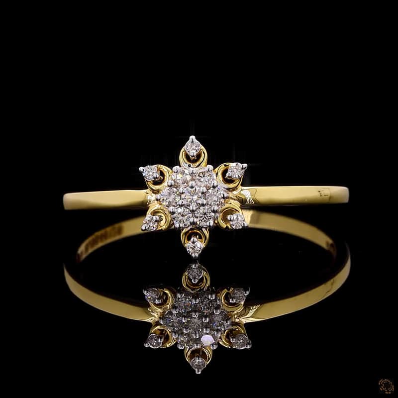 Scroll Starburst Diamond Ring 5