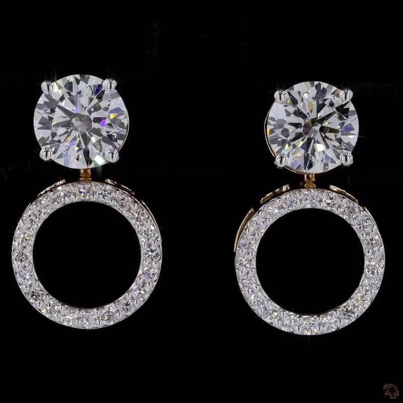 Solitaire Circle Drop Earrings 2