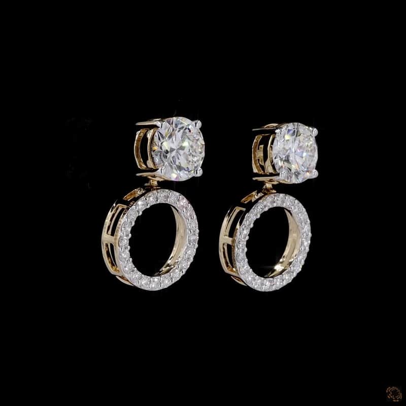 Solitaire Circle Drop Earrings 3